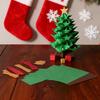 DIY Paper Christmas Tree Handmade Origami Tree Kit Fold 3D Christmas Paper Craft Set Holiday Desk Decoration for Craft Lovers Adults