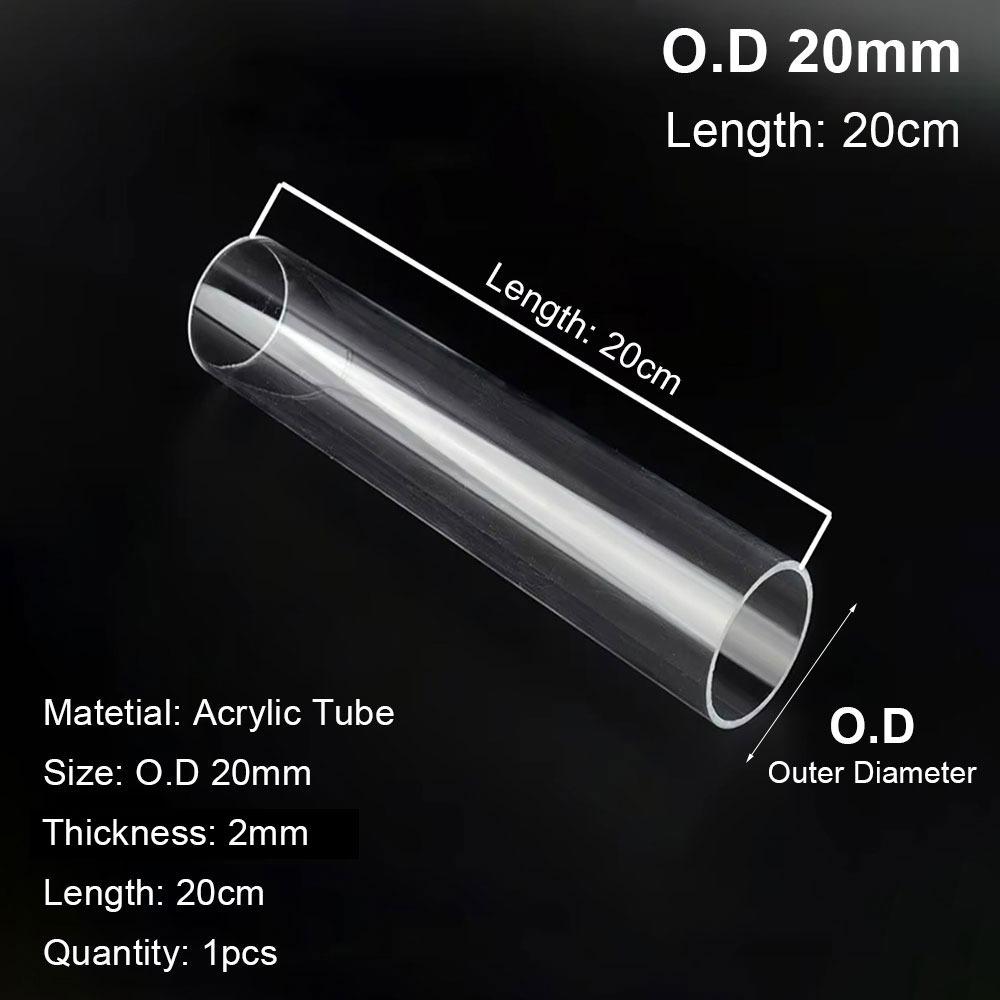 1Pcs O.D 16/20/25/32/40/50mm Acrylic Tube Clear Transparent Pipe Fittings  Aquarium Supplies