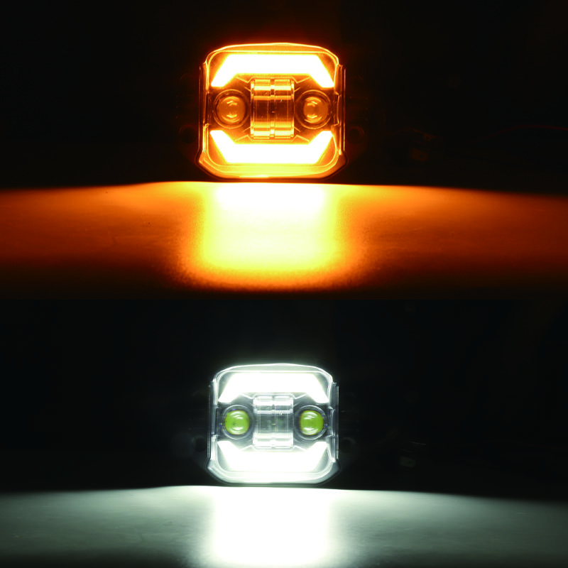 4-inch Wrangler Yellow and White Angel Eye Off Road Vehicle Work Light LED Square Spot Light Embedded Front Bar Middle Mesh Fog