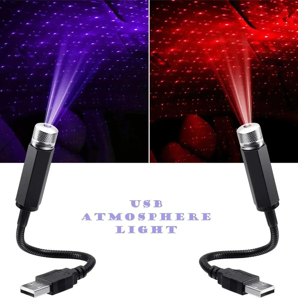 USB-украшение, регулируемое, автоматическое, для крыши, потолка, автомобильное украшение, звездный ночник, проектор, светодиодный светильник для атмосферы, галактика