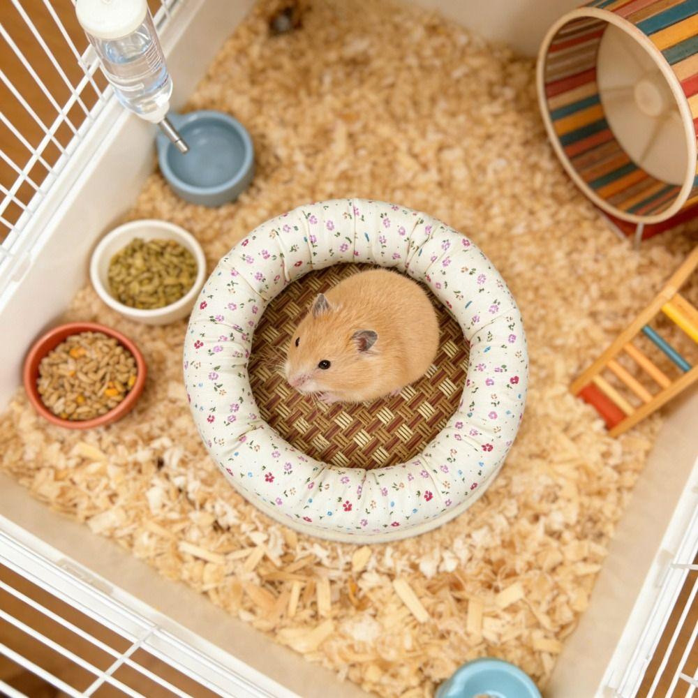 Heat-dissipating Hamster Cooling Bed Rattan Mat Hamster Sleeping Pad  All-season