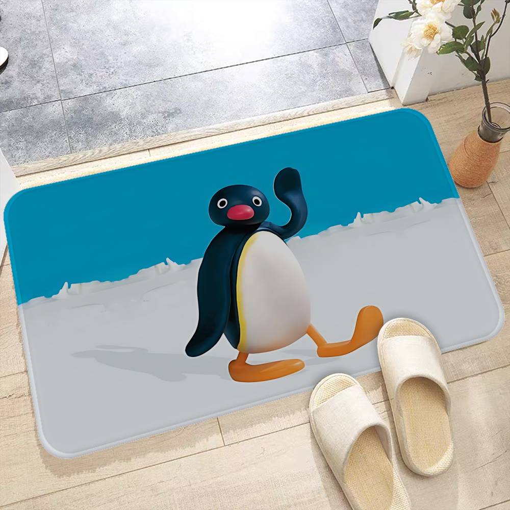 Children Animation P-Pingu Door Mat Washable Non-Slip Living Room Sofa Chairs Area Mat Kitchen Doormat Area Rug