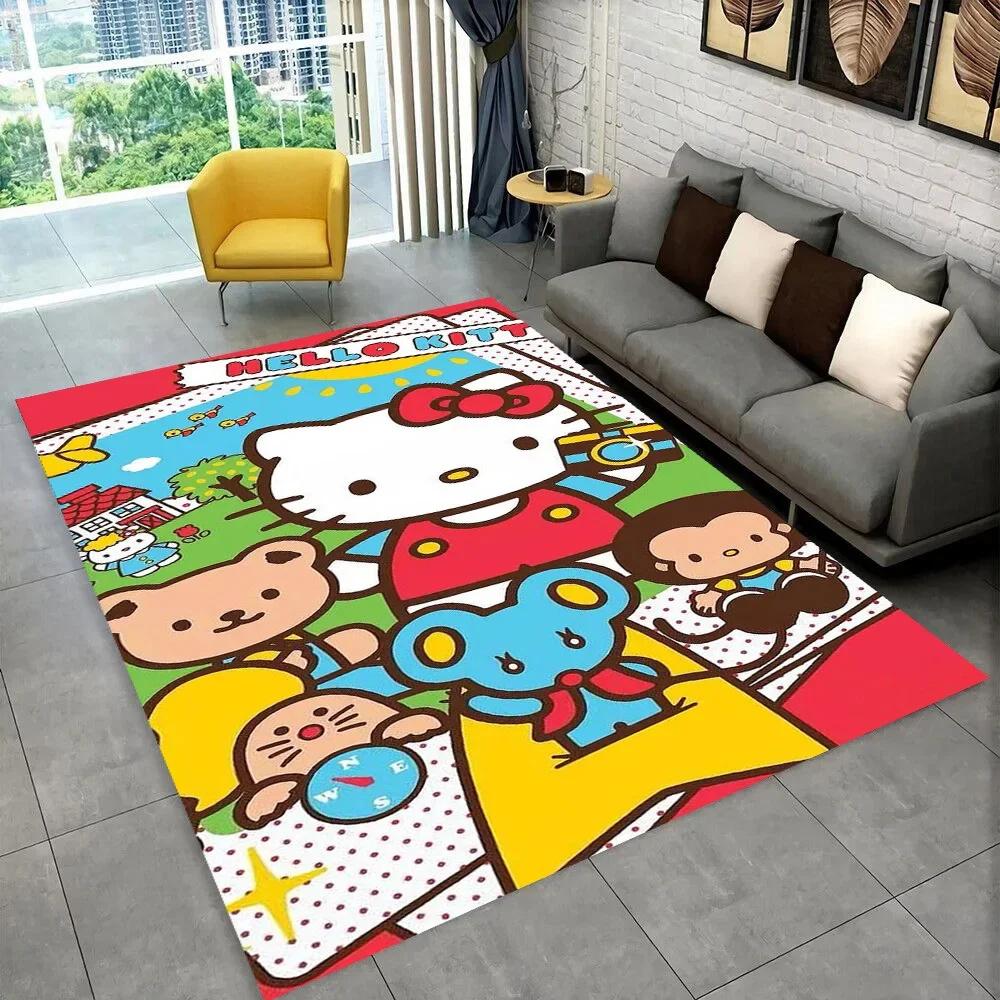 Ковер с мультяшной девочкой Sanrio Новый ковер с кошкой Hello Kitty для спальни, гостиной, дома, дивана, детский коврик для ползания