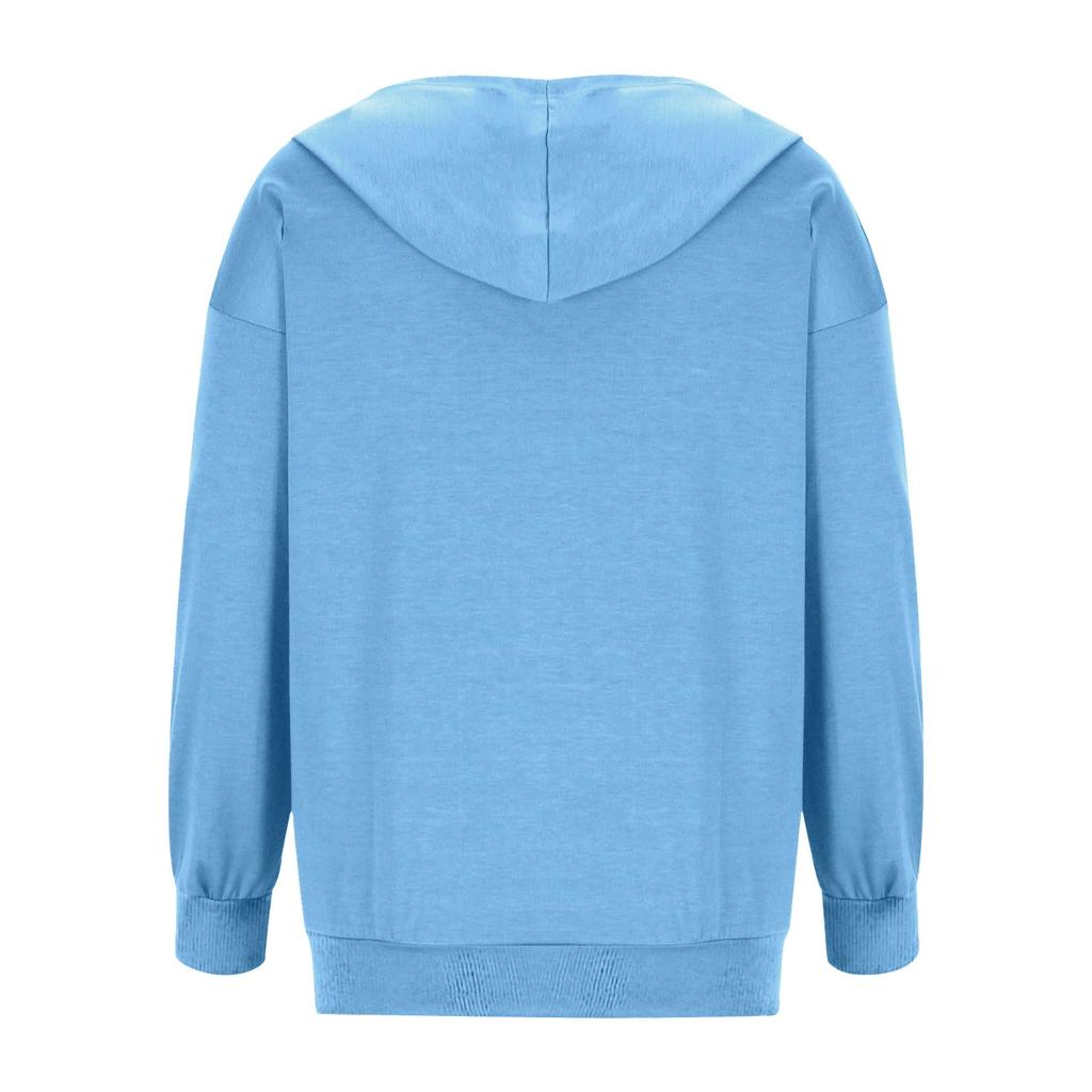 Женские модные повседневные однотонные толстовки с длинными рукавами, толстовки на молнии, пальто с карманом