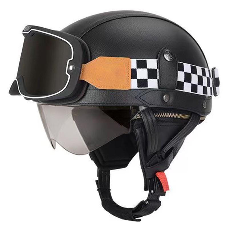Vintage-Style Open Face Motorcycle Helmet Adults Unisex ABS Half With 3C Certification
