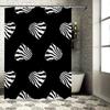 Black White Heart Pattern Shower Curtain Zebra Print Waterproof Fabric for Bathroom Decor Size72 x 84 inches (183cm x 213cm)