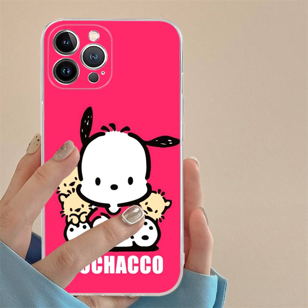 Cute P-Pochacco Transparent Soft Phone Case For iPhone 15 12 14 16 17 13 Plus 11 Pro Max 13 Pro