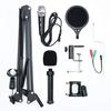 Desk Arm Microphone Stand, Tabletop, Extendable Holder with Flexible Arm and Clamp for Studio Microphones and Condenser Microphones, Foldable Stand Ar