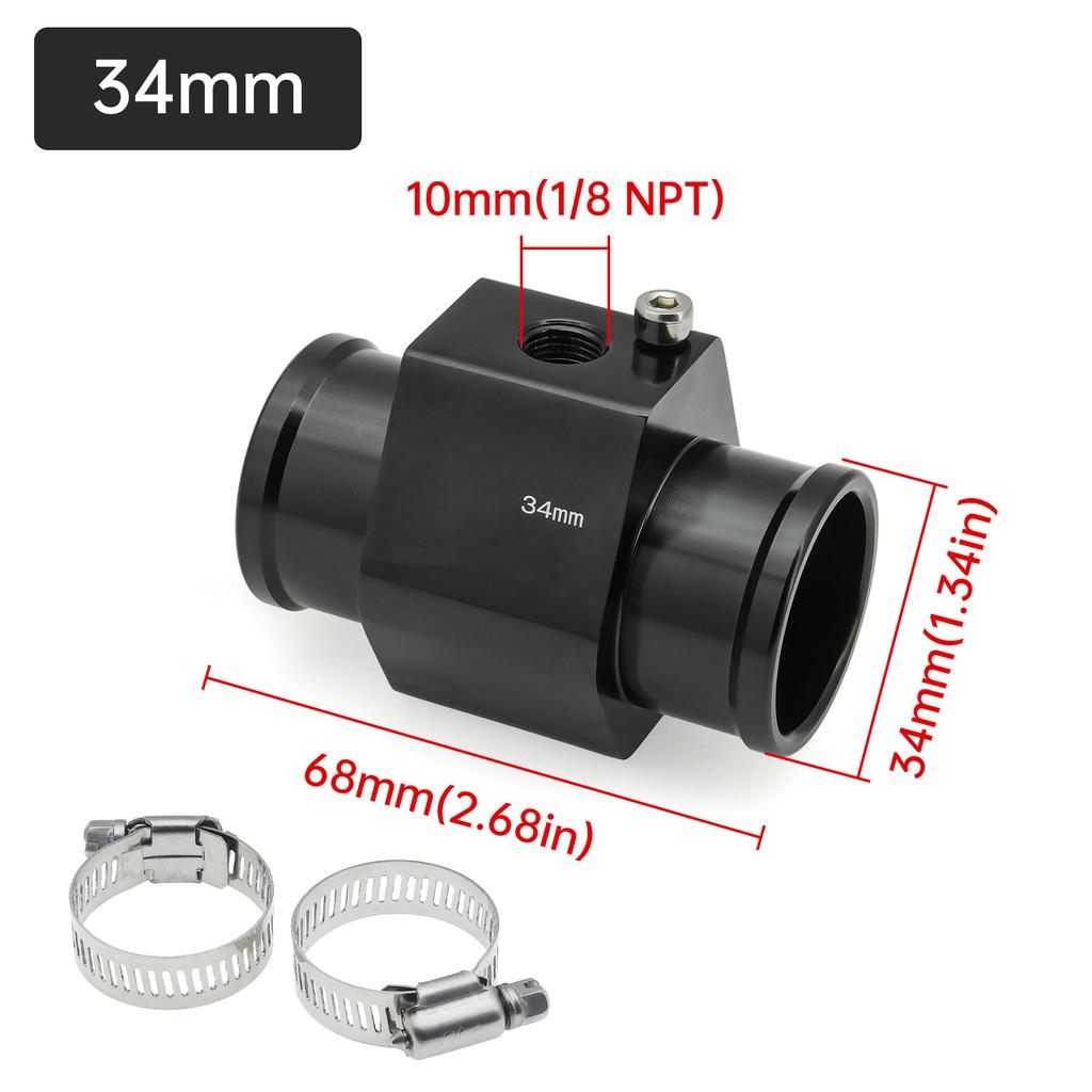 2 In 1 Horizotal Gauge Universal Truck Car Digital Water Temperature Gauge+Voltage Set Meter with 10mm Sensor 12/24V For Car