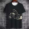 Винтажная футболка с тяжелым мотоциклетным принтом, летняя, мужская, уличный стиль крутого парня, личность, тренд, короткий рукав, большой размер, топ, одежда