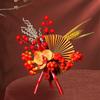 Bamboo Statue for Chinese Year Gift Craft Tabletop Ornament Living Room And Hallway