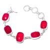 Ruby(Simulated)  Gemstone Handmade 925 Sterling Silver Gift Bracelet 8" Z2n67
