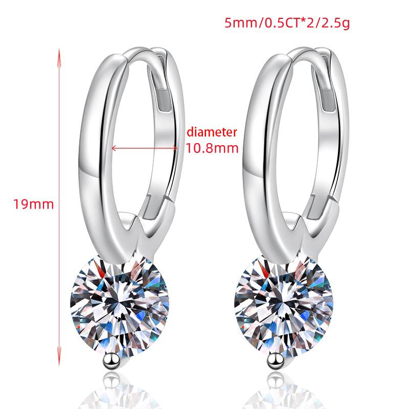 2026 New Style Unique Shape S925 Sterling Silver 1Ct*2 VVs1 Moissanite Diamond Hypoallergenic Hoop Earrings Engagement Gift