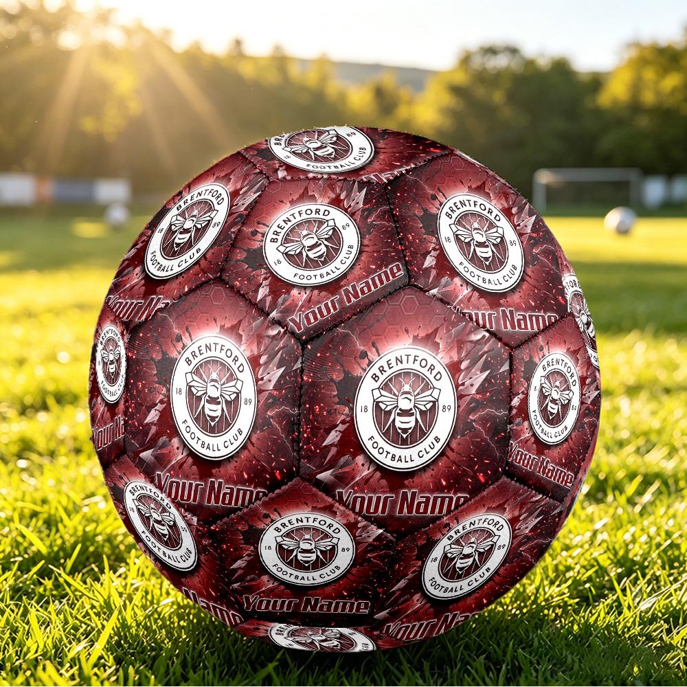Personalized Size 5 Football Brentford Football Pattern Outdoor Game Sports Ball Gift