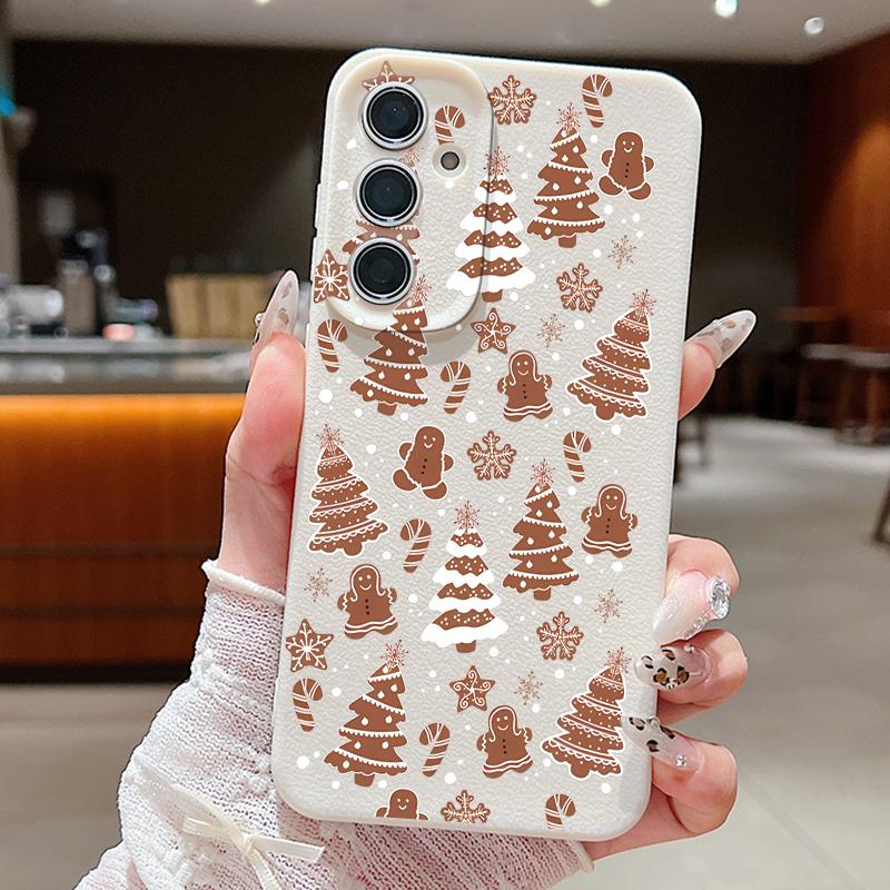 Мини-чехол с рождественской елкой для Samsung Galaxy S25 S24 S22 Ultra S23 FE A17 A56 A36 A26 A55 A16 A15 A25 A54 5G Мягкий чехол для телефона из ТПУ