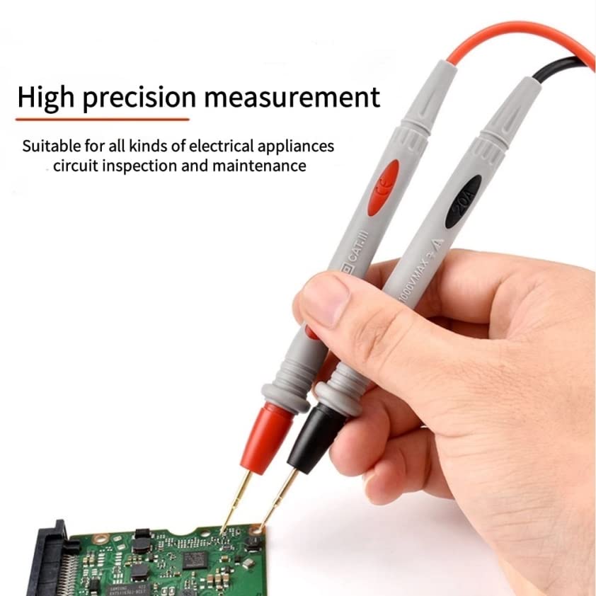 1000V 20A Multimeter Test Leads Probes Banana Plug, 24K Gold Digital Multimeter Probes Electrical Test Probe for most Multimeter