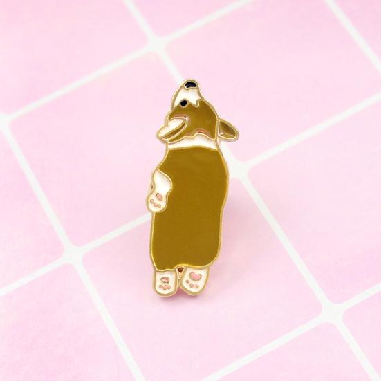 Милая собака корги, эмалированная брошь, булавка, унисекс, джинсовая куртка, воротник, свитер, шарф, значок