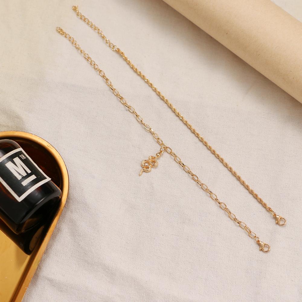 Новый набор многослойных ножных браслетов в стиле ретро со змеиной цепочкой и замком-бабочкой, 2 комплекта женских ножных браслетов