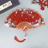 Silk Cloth Gold Edge Fans Chinese Traditional Dance Fan Chinese Style Fan Customized Handmade Folding Fan Decorative Fan