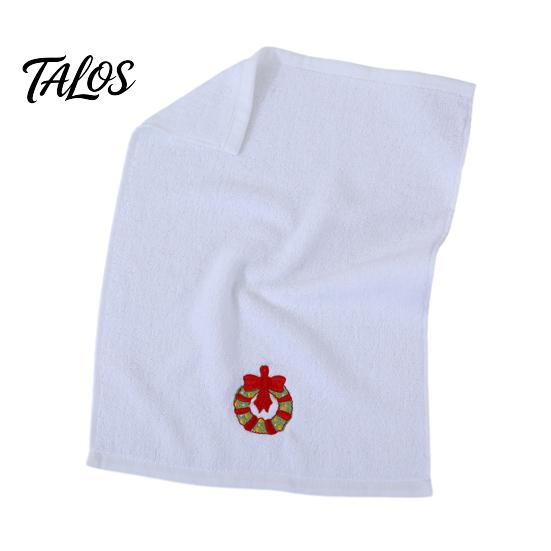 Decorative Winter Bathroom Linens Christmas Cotton Hand Towel, Soft Absorbent Washcloth, Festive Cartoon Embroidery, Durable Everyday Washcloths Solid