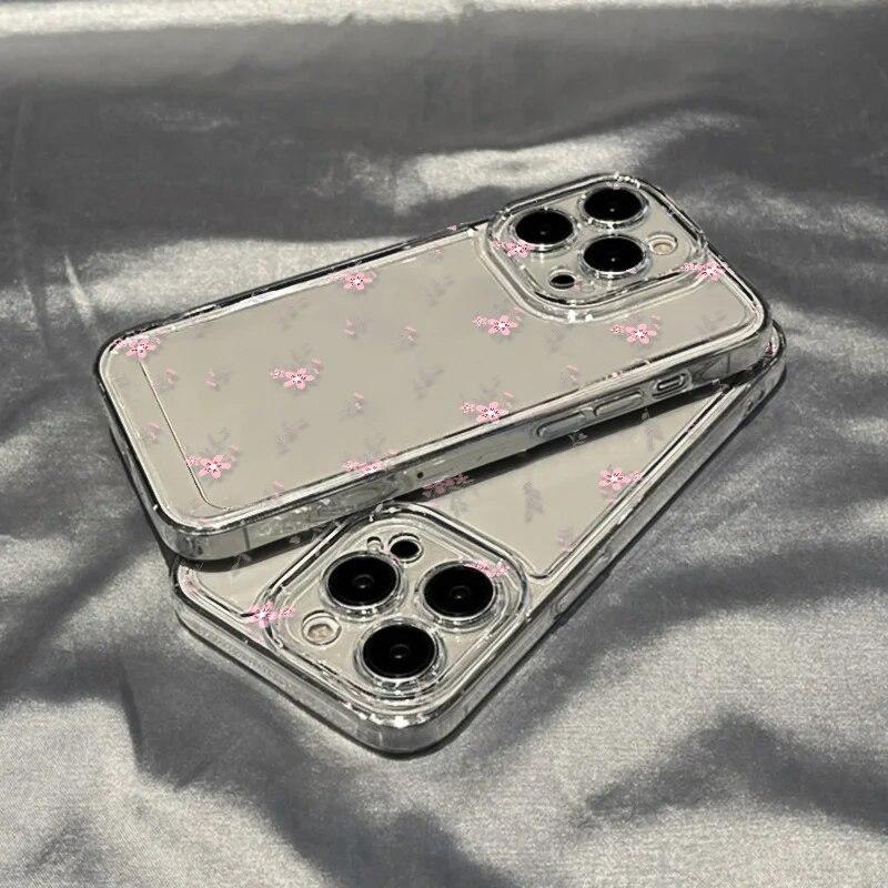 Прозрачный чехол для телефона с цветочным рисунком для iPhone 13, чехол для iPhone 11 14 15 Pro 12 Pro Max XR XS X 7 8 Plus SE, эстетический чехол с цветочным принтом