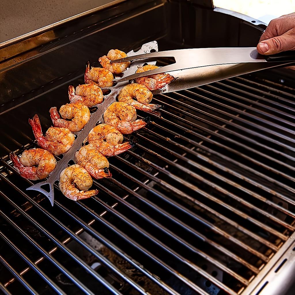 Шпажки для барбекю из нержавеющей стали, палочки для рыбного шашлыка, инструменты для гриля, решетка для гриля, сетка