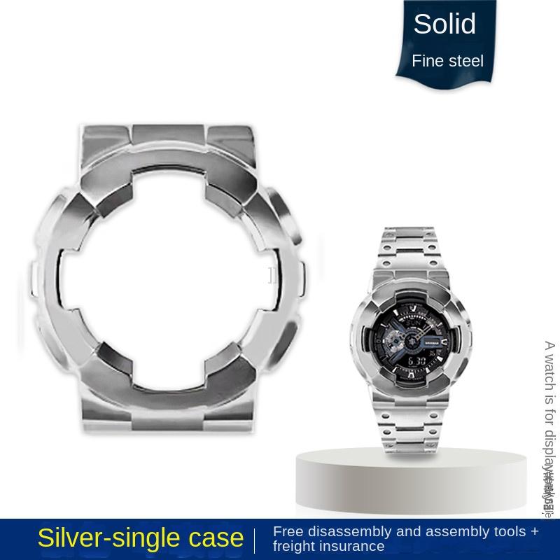 Модифицированный золотой корпус, безель, металлический ремешок для часов, набор для Casio G-SHOCK Black Samurai GA-110GB GA100 GA120, ремешок для часов из нержавеющей стали