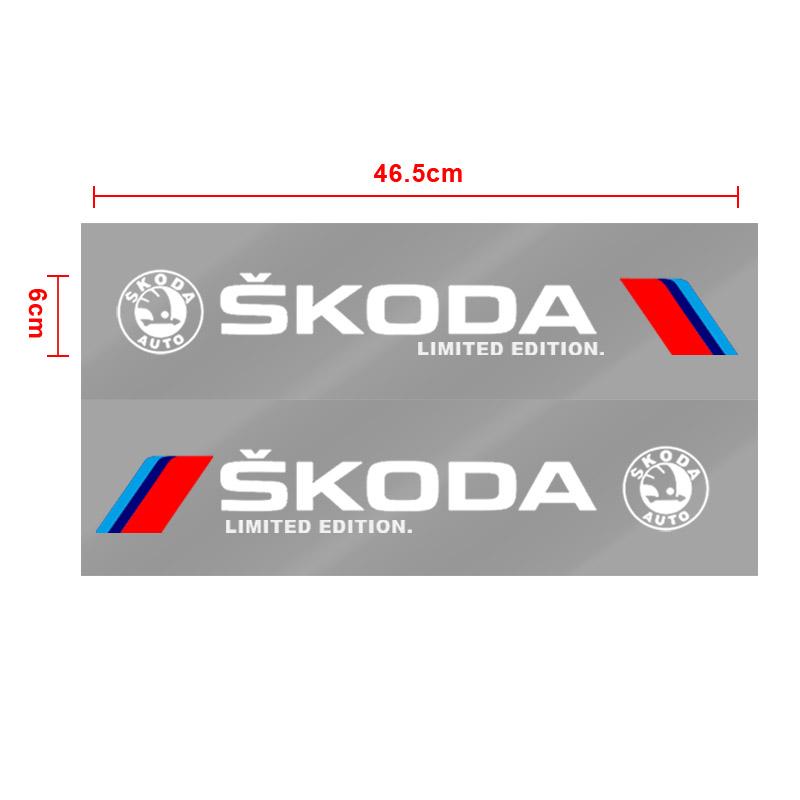 2 шт. Наклейки для украшения кузова автомобиля Персонализированные спортивные наклейки на двери для Skoda Superb Octavia Kodiaq Yeti Rapid Karoq Fabia Kamiq Enyaq Vis