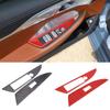 Soft Carbon Fiber Style Car Window Lift Button Panel Frame Cover Sticker For BMW 8 Series G14 G15 -2023 Auto