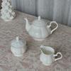English Afternoon Tea Kettle Pure White Bone China Coffee Maker Ceramic Teapot Milk Jug Sugar Bowl Home Bar Decoration Drinkware