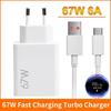 67W USB Super Fast Charger USB C PD Interface Phone Charger Adapter For iPhone15 Samsung Huawei Turbo Charge New 2025