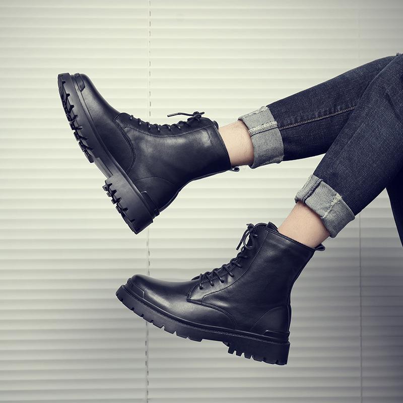 Мужские ботинки Martin, мужские ботинки Locomotive, флисовые термостойкие британские модные мужские ботинки, высокие кожаные ботинки M08-C