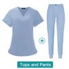 Soild Pet Hospital Dental Clinic Operating Room Stylish Medical Work Uniform Set Doctors Nurses Beauty Salon