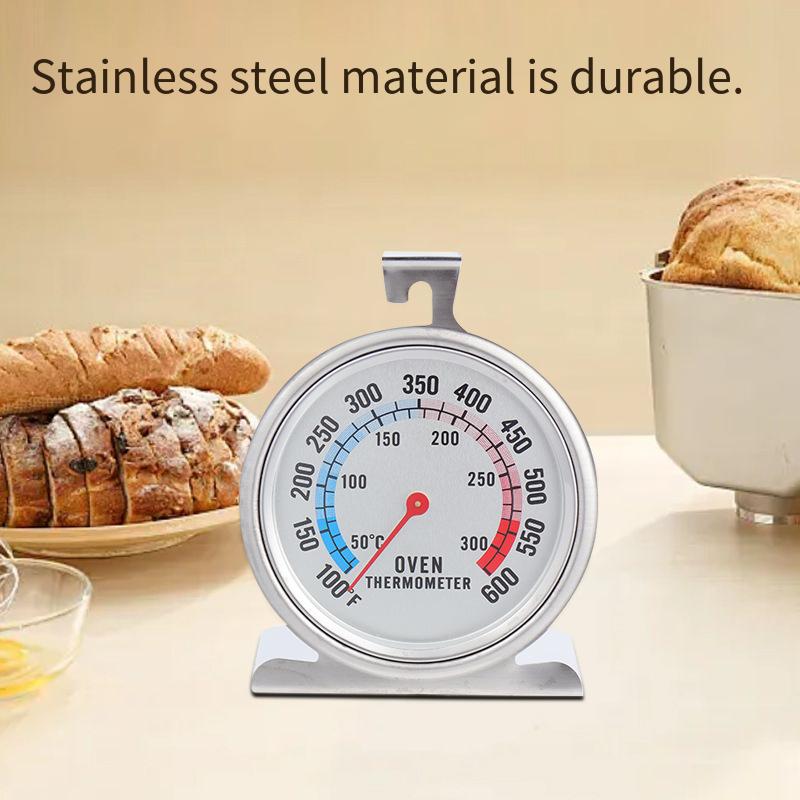 1pc Stainless Steel Oven Thermometer Instant Digital Readout 50-300°F/100-600°C Range Durable and Easy-to-Read for Ovens Grills
