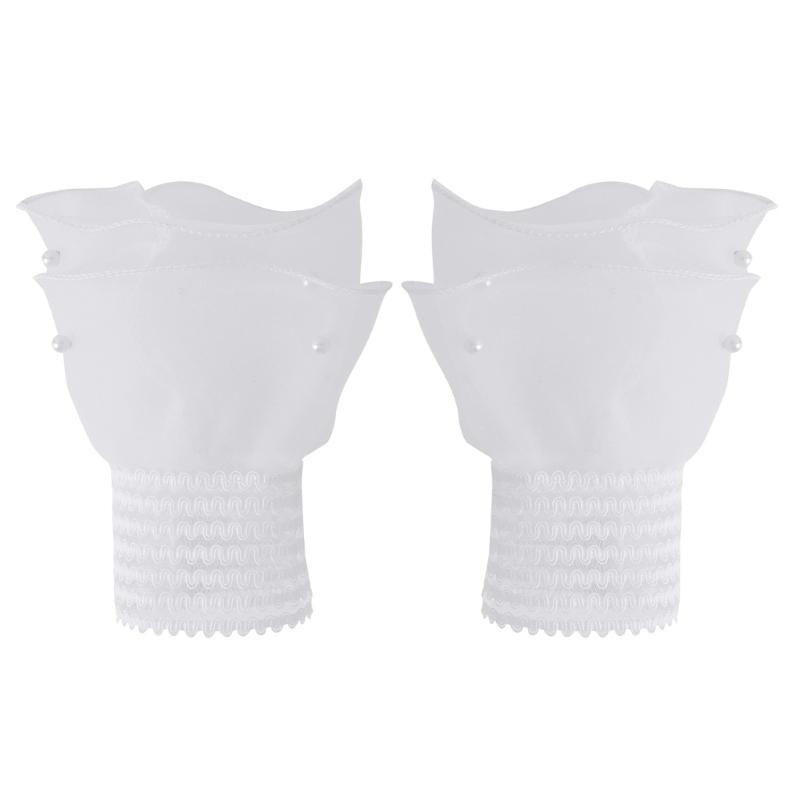 Элегантные кружевные нарукавники Дышащие сетчатые перчатки Жемчуг Бусины Многослойные накладные рукава Для женщин Модные аксессуары к свитеру