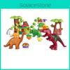 40pcs Dinosaur Paradise Themed Assembly Building Blocks Set Children Puzzle Toys For Creative Kids