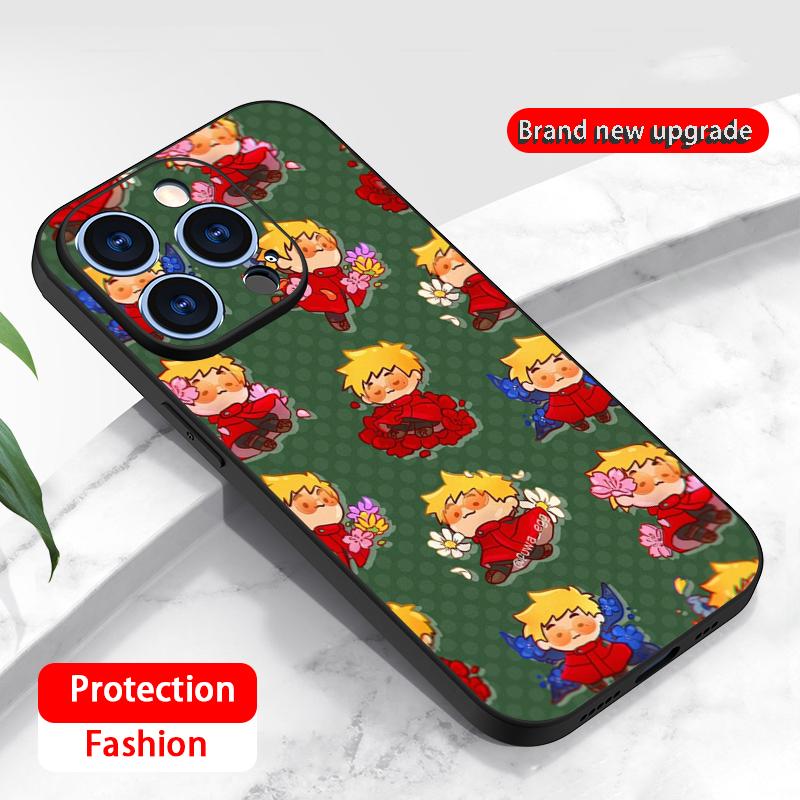 Классический японский аниме-узор Trigun Чехол для телефона Для iPhone 16 16e 15 14 13 12 11 Plus Mini Pro Max Мягкий черный Ударопрочный Чехол