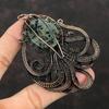 Подвеска из мха и пренита, обернутая медной проволокой, ювелирное изделие ручной работы, подвеска из драгоценных камней, обернутая медной проволокой, кулон в виде осьминога, ювелирное изделие в подарок для нее