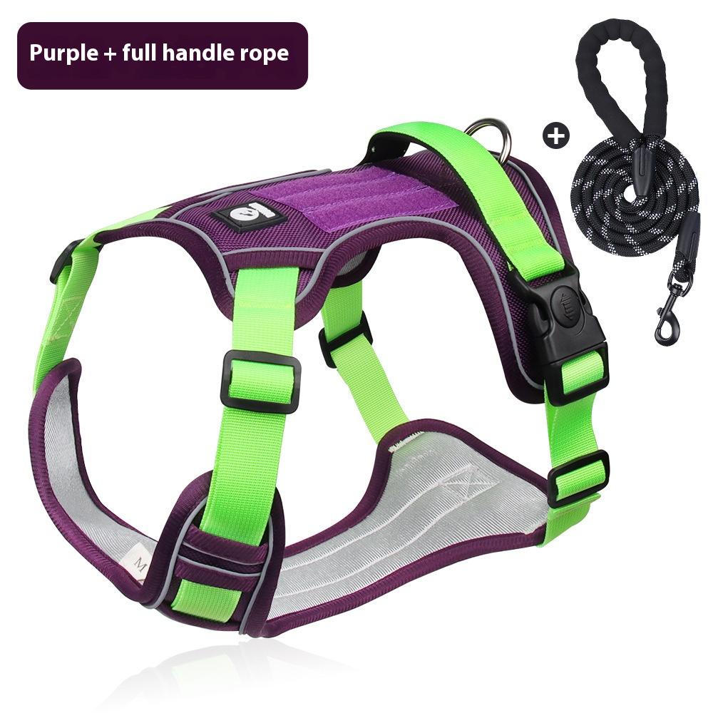 No Pull Harness with A Free Heavy Duty 5ft Leash for Medium Large Dog Adjustable Reflective Oxford Easy Control