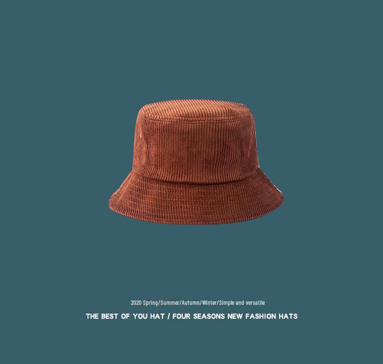 Японская вельветовая панама для женщин — мода на осень и зиму, корейский стиль ретро-досуг