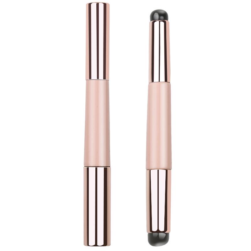 Портативная двухсторонняя силиконовая кисть для губ с пылезащитной крышкой, мини-кисть для растушевки и консилера, инструмент для нанесения помады и карандаша для губ.