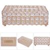 Rectangular Artificial Crystal Tissue Box Cover Tissue Paper Storage Holder Home Decor (Gold)