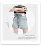 2025 Summer High Waist Black Denim A-line Shorts - Women's Versatile Wide-Leg Hot Pants