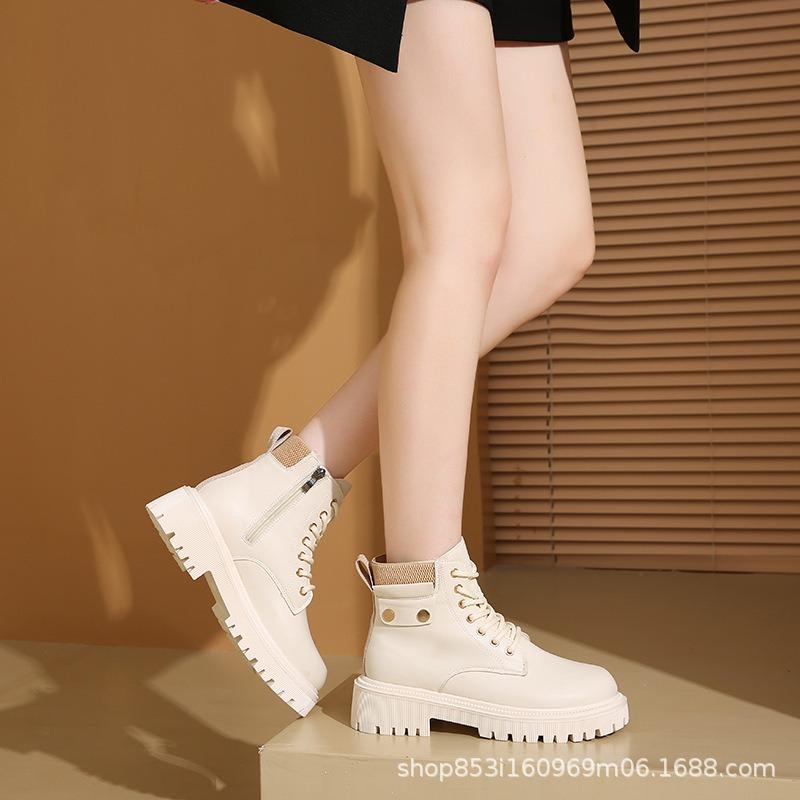 Женские зимние теплые меховые ботинки большого размера, утолщенные, на толстой подошве, ботильоны, нескользящие, для пешего туризма, спортивные ботинки Мартин