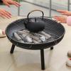 Круглый очаг с углеродистой сеткой для использования в помещении, на открытом воздухе, на заднем дворе, на балконе, на террасе, угольная горелка, портативная съемная жаровня, прочная бытовая печь