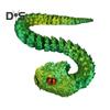 3D Printed Snake Figurine Movable Joints Snake Figure Articulated Animal Model Toy Home Office Bookshelf Desktop Decoration Ornament