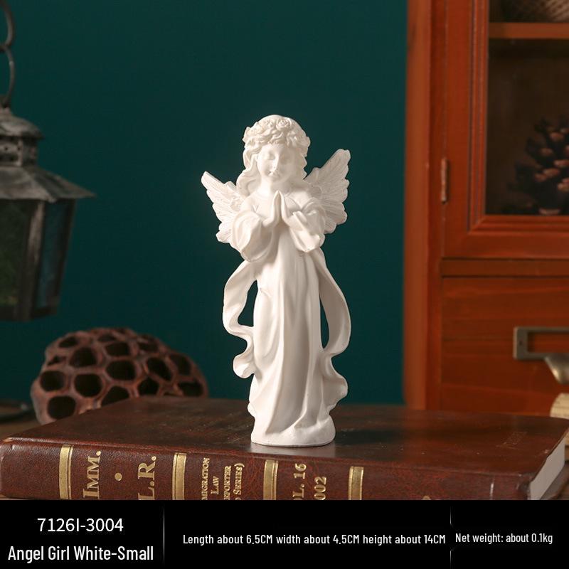 Европейская ретро фигурка ангела - Статуэтка девочки из гипса для церковных свадеб и фотосессий