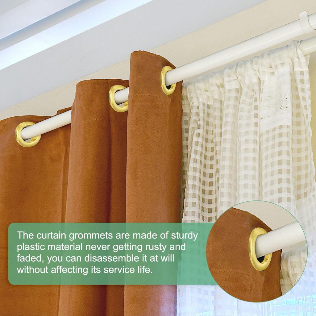 METERXITY Пластиковые кольца для штор с внутренним диаметром, зажимы для штор, люверсы, нано-тихие римские кольца для дома, шторные люверсы, упаковка 25 штук, люверсы, 1-9/16"