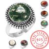 Кольцо из стерлингового серебра 925 пробы с женским драгоценным камнем, ювелирное изделие ручной работы, новогодний подарок, мукаит, монтанский агат, моховой агат, колючая устрица, родонит, глаз Шивы, солитер