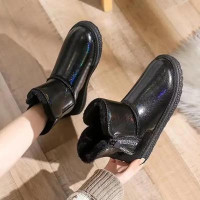 Модные женские ботильоны из натуральной кожи, женские зимние ботинки на меху, полувысокая платформа, водонепроницаемые, элегантные и модные, зимние, нескользящие, 39